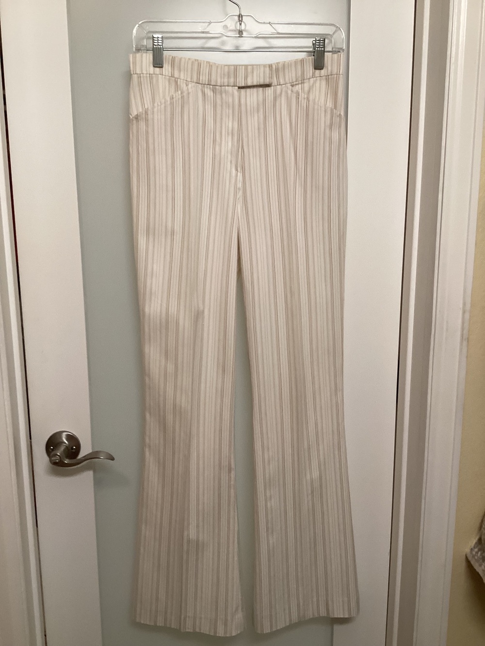 Gunex pants, white/beige stripped, size 6